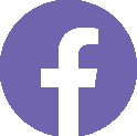 Kleines, rundes Facebook Logo in lila. Es verlinkt auf die facebook Seite vom Brothaus Lehrbach